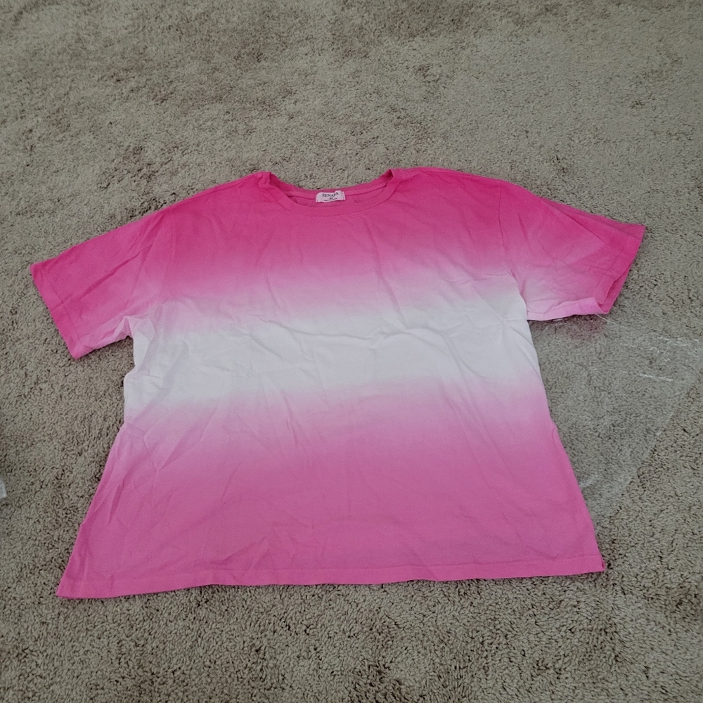 Zenana Women's Pink/White Tye-Dye Top - 2X (BRAND NEW!)